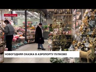 Новогодняя сказка в аэропорту Пулково: Дед Мороз приветствует прилетающих