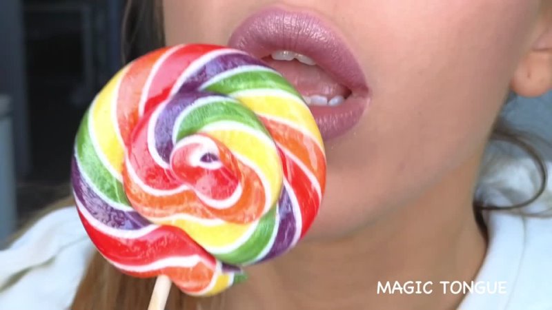 ASMR Play with lollipop, chewing gum with mouth sounds and magic tongue swirl2023 09 22 Magic Tongue