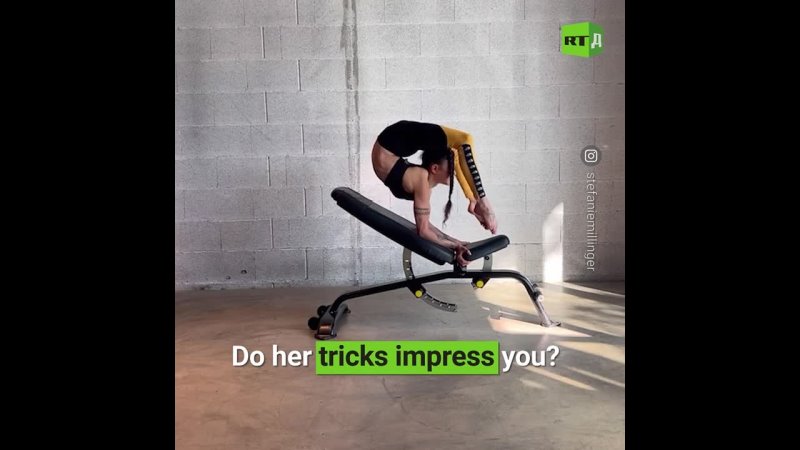 30 YO Stefanie Millinger from Austria performs incredible tricks with gravity, strength and flexibility. The