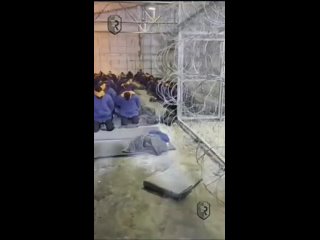 ◾Footage leaked from an Israeli prison where dozens of prisoners are lined up on their knees with their hands handcuffed on thei