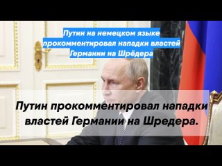 Путин на немецком языке прокомментировал нападки властей Германии на Шрёдера