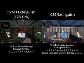 CS2 vs. CS:GO - сравнение тушения молотова