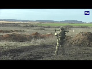 Firing from a flamethrower at the DPR training ground
