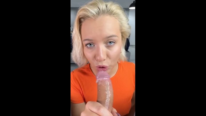 Pov blonde sloppy blowjob