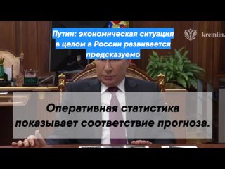 Путин: экономическая ситуация в целом в России развивается предсказуемо