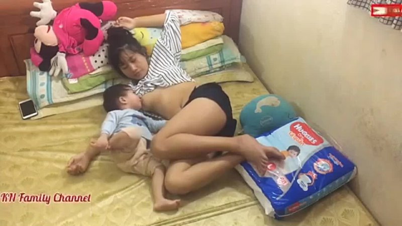 Beautiful Vietnam Mom Breastfeeding tiny infant educational videos do not fail t.