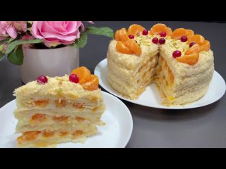 Это так вкусно! Его сможет приготовить каждый.🍊🍊 Самый простой мандариновый торт!