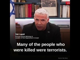 🇮🇱🇵🇸 L’ancien Premier ministre israélien Yair Lapid a affirmé dans une interview avec Sky News que la majorité des 12 000 person