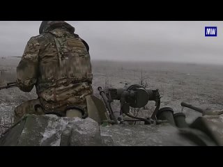 BTR-82A strike the positions of the Ukrainian Armed Forces