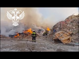 Росприроднадзор обследовал горящую свалку древесных отходов на Волхонском шоссе