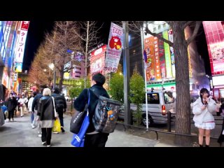[Japan Walk] Токио Акихабара 🐶🍻История горничной в кафе♪ 💖4K отдых/учеба Нон-стоп 1 час 02 минуты