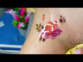 How to create and remove magic temporary tattoos of muzik flower, Magic tattoos