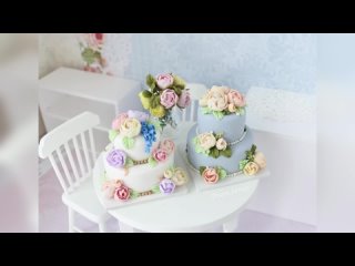 Торты цветочные Миниатюра Кукольный домик Кукольная еда Полимерная глина LURMUR