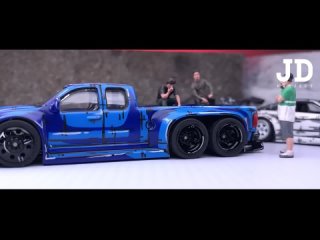 [Jakarta Diecast Project] Chevy Silverado Dually 6 Wheeler cartoon paint job Majorette Custom