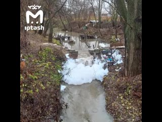 На реке Киндерка устроили свою пенную вечеринку с мёртвыми лягушками и химическим привкусом