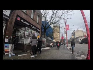 January 20, 2024. Saturday Noon Winter Walk in Downtown Vancouver,Canada