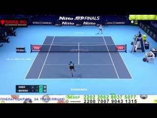 Повтор. Теннис.  Янник Синнер -  Даниил Медведев. Итоговый теннисный турнир. Nitto ATP Finals  Турин.