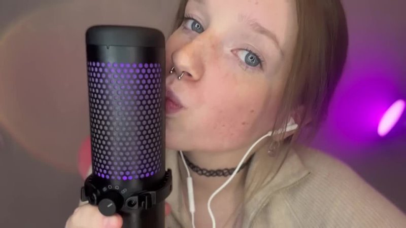 Kuporovaa Krupa ASMR VULGAR GIRL WITH FRECKLES PLAYS WITH A CONDOM IN HER MOUTH wet sound (brunette with