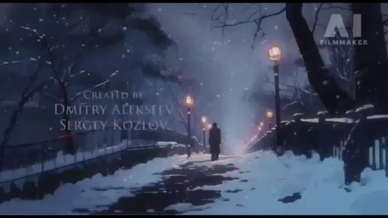 AI cartoon in the style of Hayao Miyazaki, New Year's time in Russia