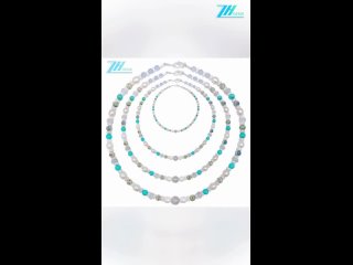 Turquoise pearl Princess spiny oyster Milky Blue Aquamarine Necklace gift03