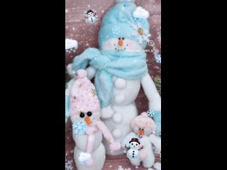 Семейка снеговиков ручной работы☃️⛄☃️
