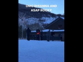 Рианна  с фанатами, A$AP Rocky в Аспене ()