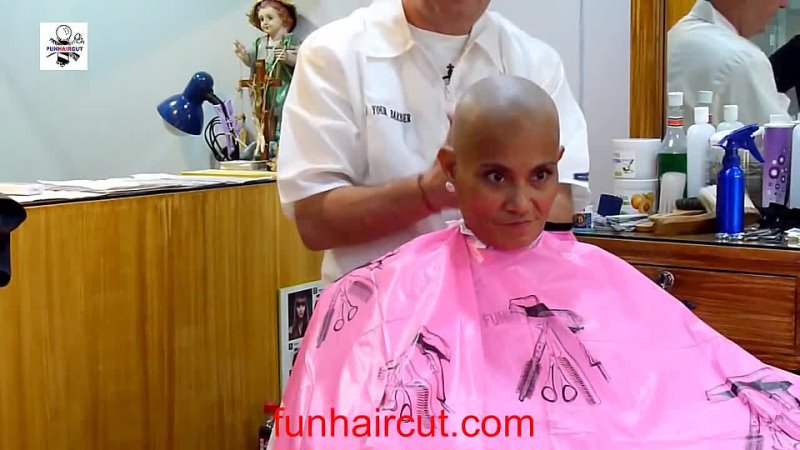 FUNHAIRCUT channel Lady long hair shaved