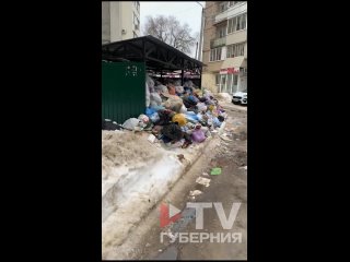 Завалы мусора у дома №7 на улице Революции 1905 года в Воронеже