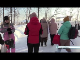 В Устьянах прошёл конкурс ледовых скульптур
