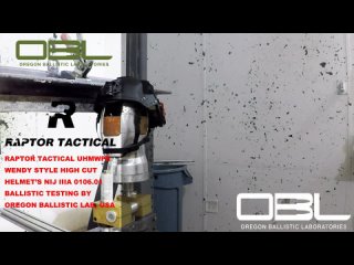 RAPTOR TACTICAL ETW Wendy Style Ballistic Helmet's NIJ IIIA  Test Video