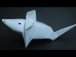 Как сделать мышку из бумаги. Оригами мышь