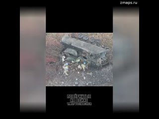 Видео со стороны противника.  Уничтоженный БТР М113 ВСУ где-то в ДНР.