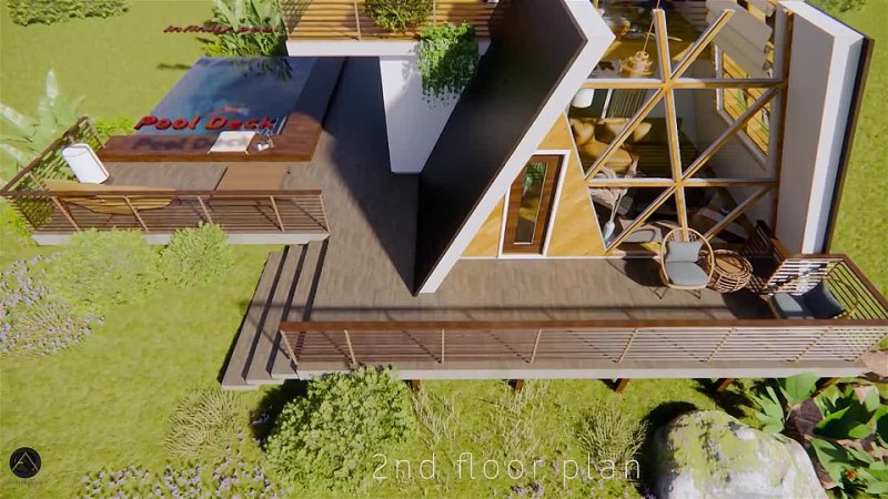 A FRAME SMALL MODERN TROPICAL HOUSE TINY HOUSE DESIGN BOHO BOHEMIAN INTERIORS