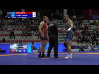FS World2023 U23 125kg Azamat KHOSONOV (GRE) vs. Wyatt Avery HENDRICKSON (USA)