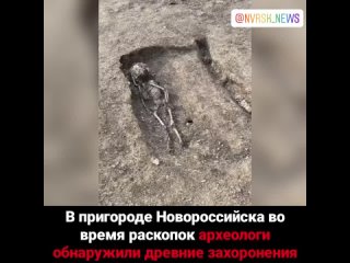 В пригороде Новороссийска во время раскопок археологи обнаружили древние захоронения.mp4