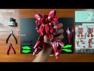 [Synes Garage] Sazabi RG 1/144 | ASMR BUILD | MSN-04 Sazabi (MSN-04 サザビー) | Bandai