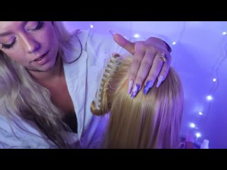 028 ASMR TINGLE NURSE CHECKS YOUR HAIR FOR LICE ( Your INFESTED ) Extra Long Nails, Hair Sound GOODNESS