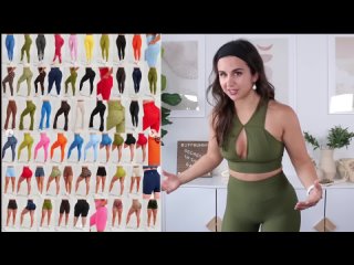 Fitness girl try on haul sport wera leggins bra beaty sexy  (140)