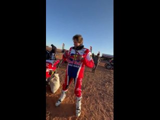 Its a cold and windy morning but Daniel Sanders is ready to go! #Dakar2024