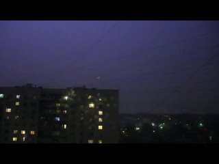 Сильнейшая гроза в Москве , около полуночи, район Москворечье-Сабурово (ЮАО)