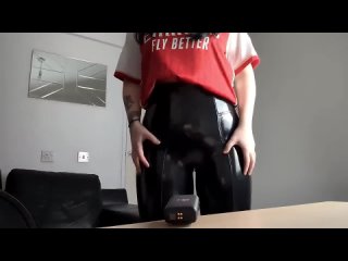 ASMR In football shirt and PVC Leggings Scratching sounds