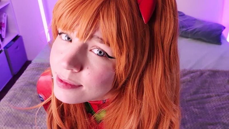 Asuka Langley sucks a fat