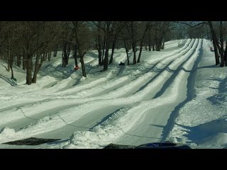 Одно из главных зимних развлечений, тюбинг. В Самаре. Горки горочки . Кошелев парк. у Акад Дмитрия Козлова,16 . Февраль 2024г