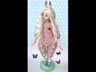 Авторская интерьерная кукла ручной работы Teddy doll Зайка
