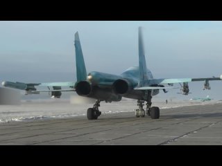 Боевая работа экипажа истребителя-бомбардировщика Су-34 ВКС России на Краснолиманском направлении