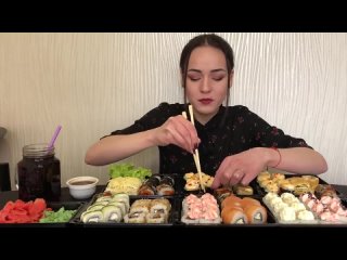 Мукбанг MUKBANG | 100 суши/роллов съем? | 100 sushi rolls | не АСМР
