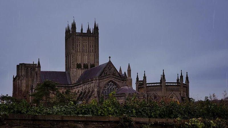 Winter rain in England. Fall asleep to the relaxing sounds of rain in the castle