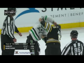 Joel Hanley vs Brad Marchand Feb 19, 2024