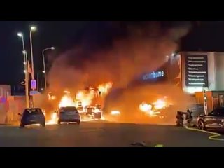 ️Толпа бунтующих эритрейских мигрантов подожгла автобус в Гааге