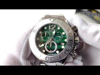 Invicta Reserve Grand Diver 45365 Мужские Часы с Бриллиантами, Циферблатом из Малахита и Дайверским Расширением Браслета